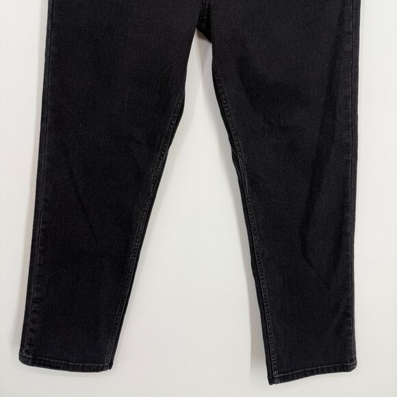 DUER Jeans Womens 29x27 Midweight Denim High Rise Straight Aged Black Button Fly - Picture 3 of 12